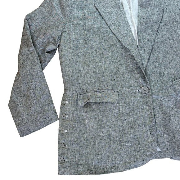 Metallic Silver Blazer + Side Button Accents (XL) A New Day - Picture 2 of 11